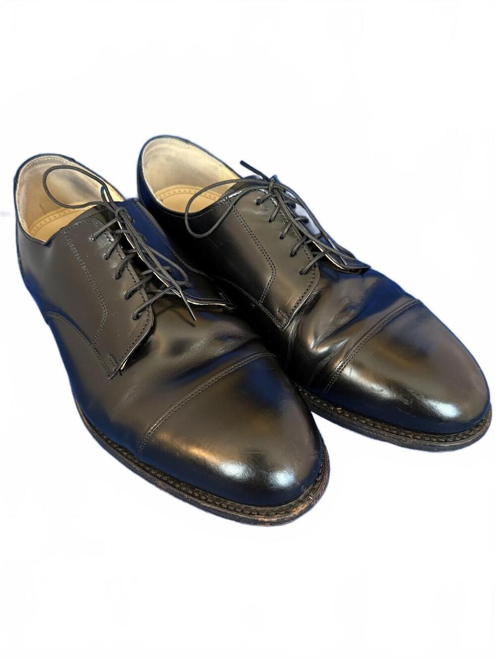 Stafford Executive Mens Black Leather Oxford Lace Up Cap Toe Shoes Sz 11 EEE